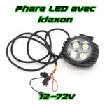 Phare LED avec klaxon 12-72V pour trottinette électrique, éclairage puissant et wiring moderne