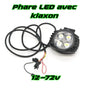 Phare LED avec klaxon 12-72V pour trottinette électrique, éclairage puissant et wiring moderne