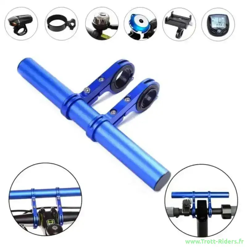 Rallonge guidon aluminium anodisé pour trottinette électrique avec accès couleurs disponibles