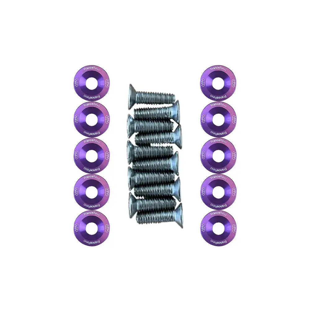 Rondelles de deck x10 avec washers violets et vis en argent pour trottinette électrique