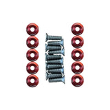 Red washers and silver screws for trottinette électrique works, touche personnelle