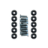 Rondelles de deck x10 avec vis en acier argenté et rondelles noires pour trottinette électrique