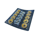 Rondelles de deck x10 avec washers en or, vis en argent dans emballage noir pour trottinette électrique