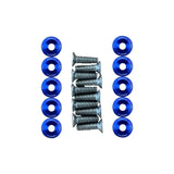 Rondelles de deck x10 avec washers bleus et vis en argent pour trottinette électrique